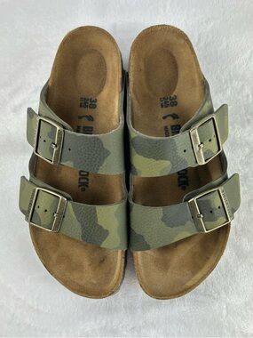 Women’s Birkenstock Camo Print Arizona Double Strap Sandals - Size 38 (US 7-7.5)